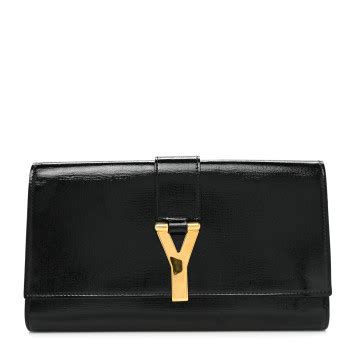 SAINT LAURENT Textured Patent Monogram Small Belle De 